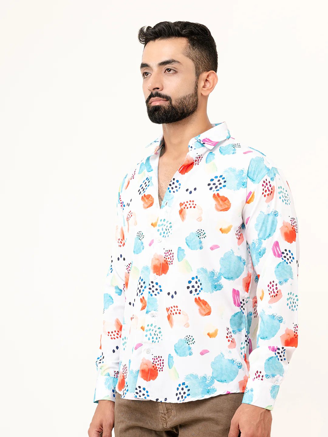 Abstract Crepe Printed Shirt For Men - Image 5