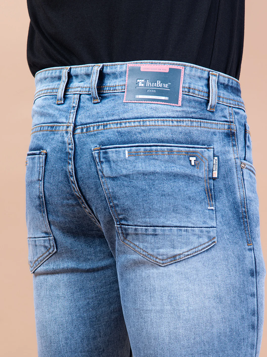 Blue Skinny Fit Stretchable Men's Jeans - Image 3