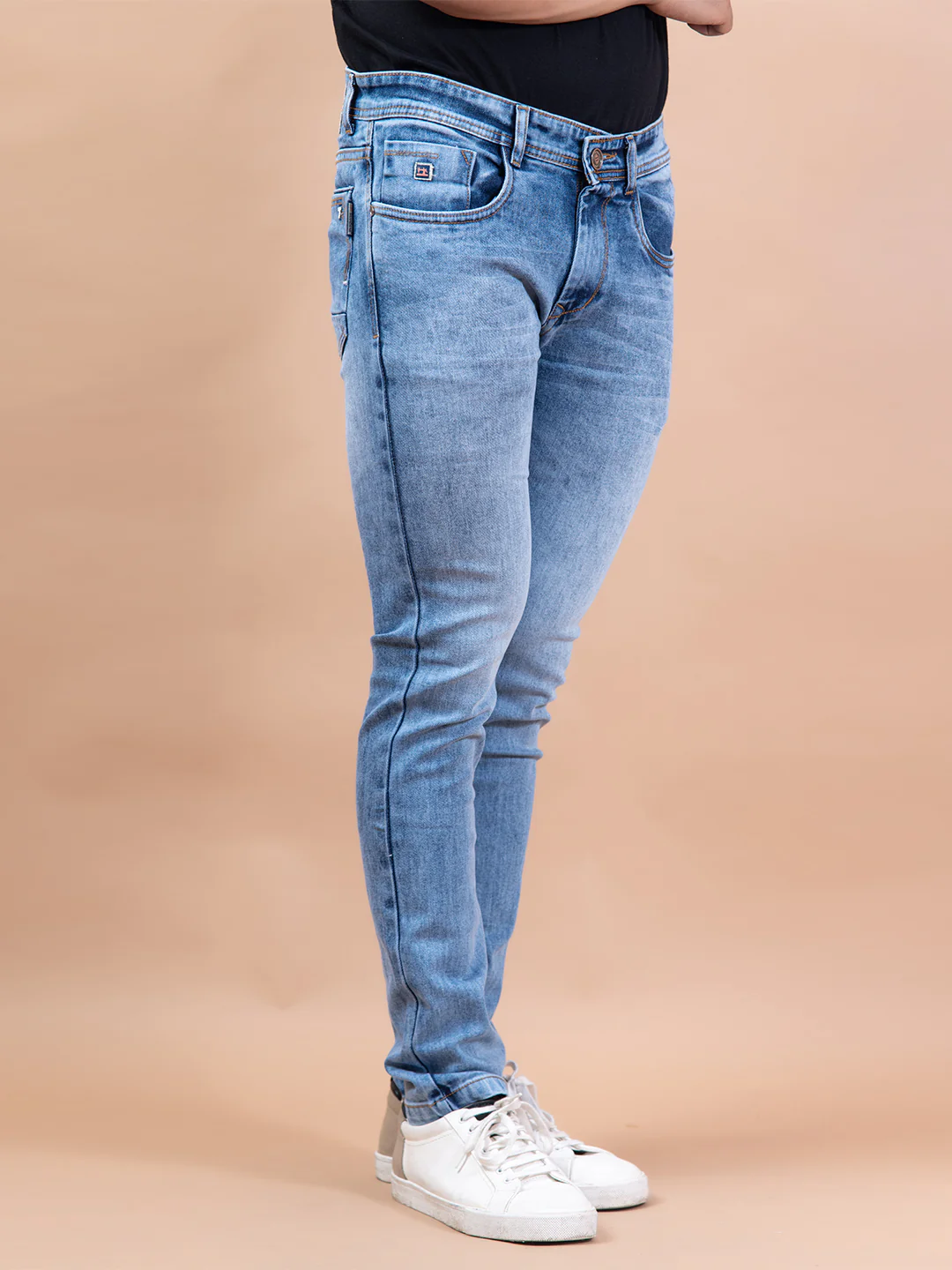 Blue Skinny Fit Stretchable Men's Jeans - Image 4