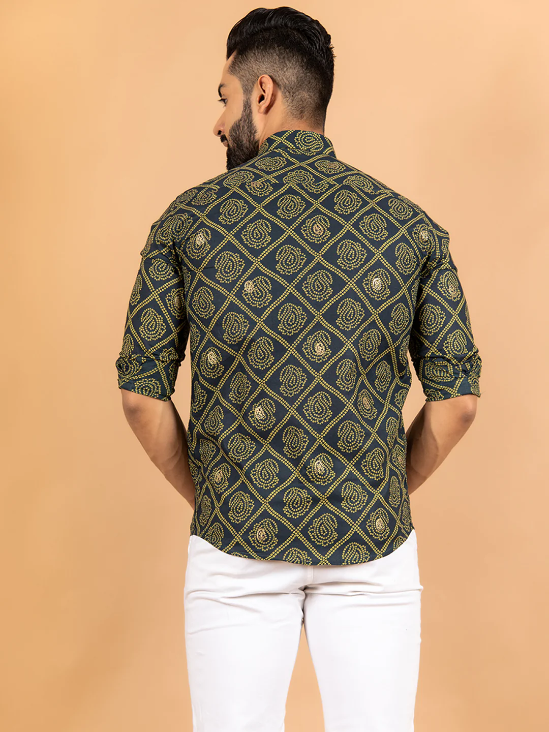 Green Jaipuri Cotton Printed Shirt - Image 6