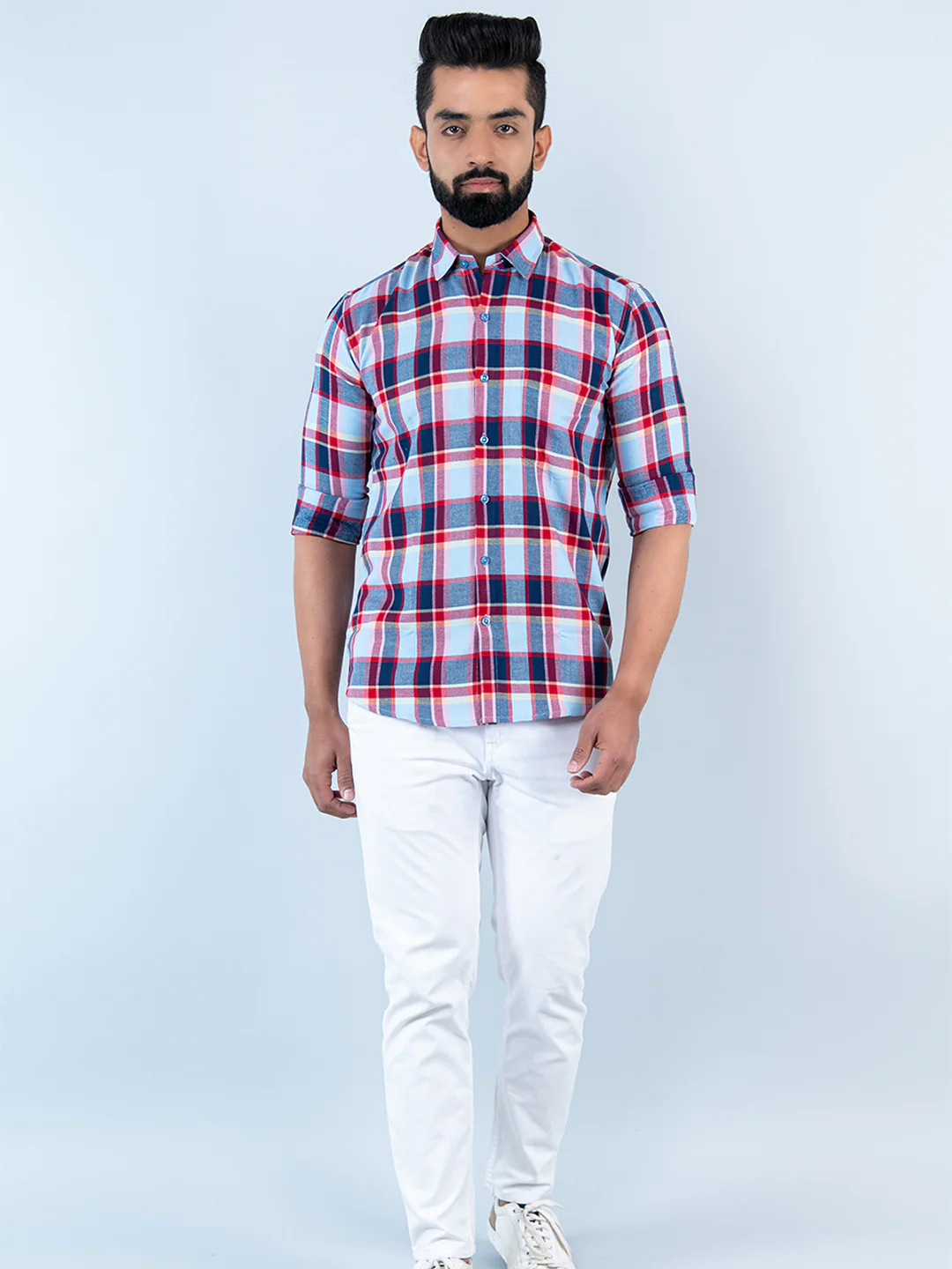 Multi Checks Full Sleeves Flannel Cotton Shirt - Image 5