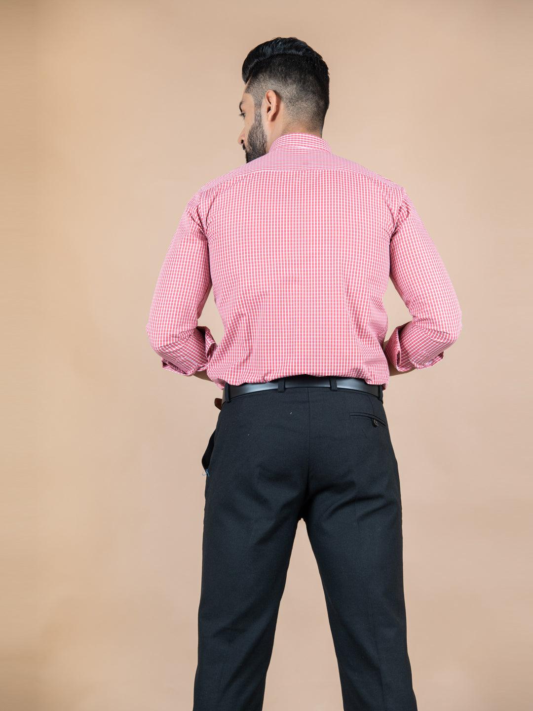 Pink Mini Checks Cotton Shirt - Image 4