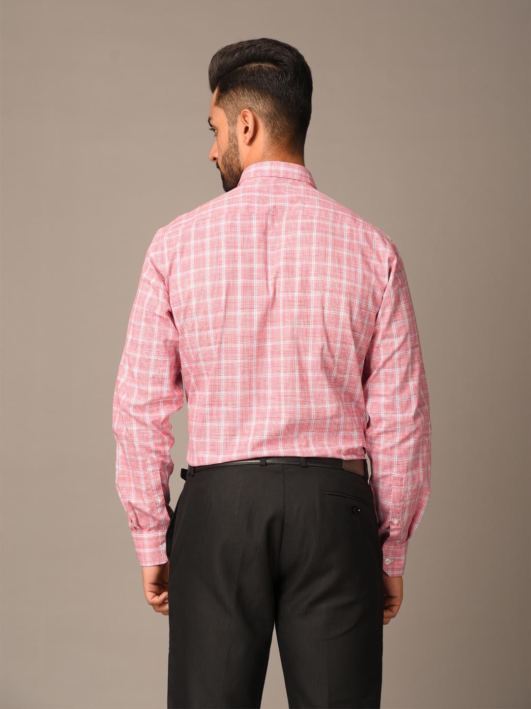 Pink Plaid Checks Cotton Shirt - Image 6
