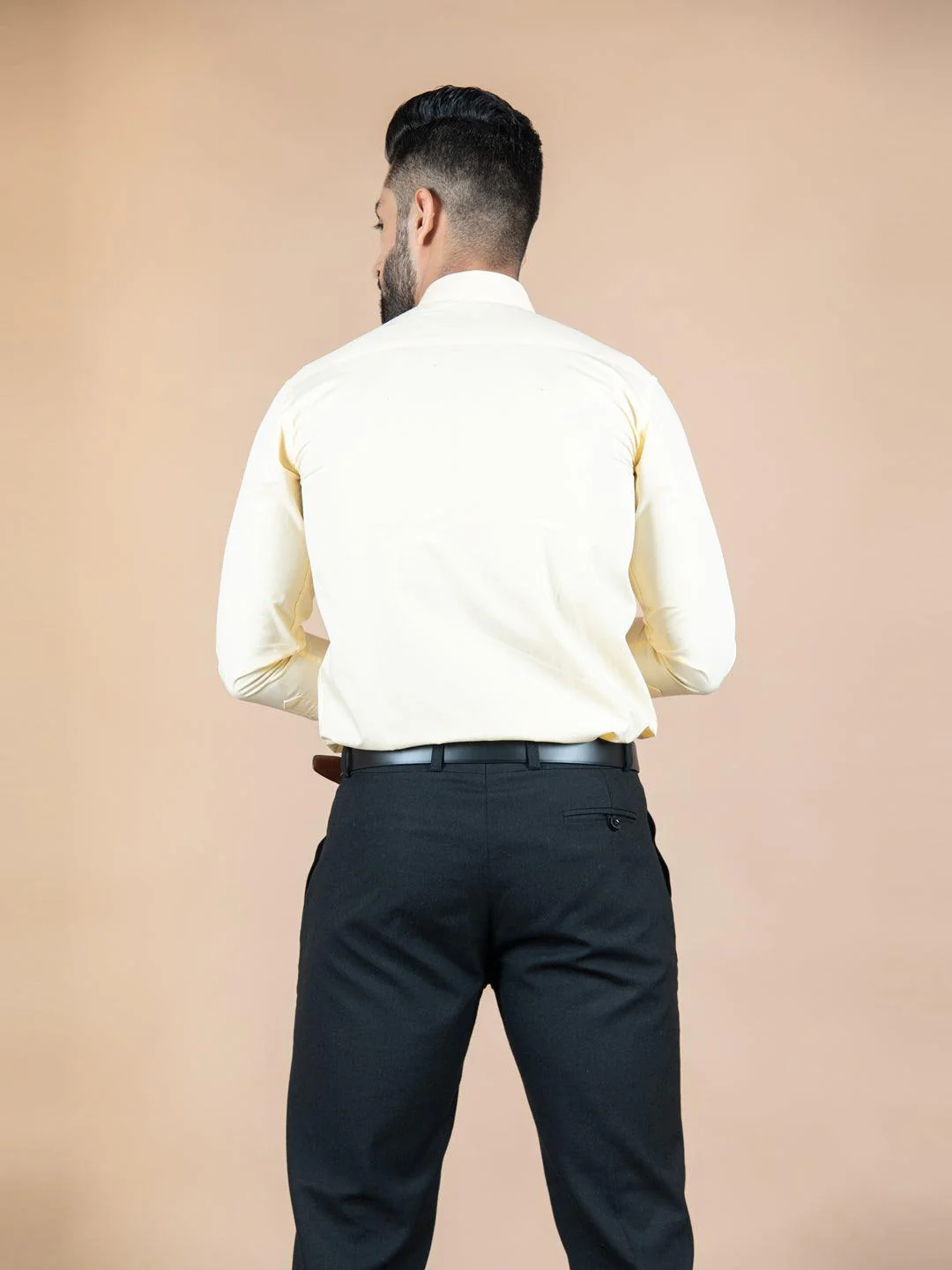 Yellow Micro Checks Cotton Shirt - Image 4